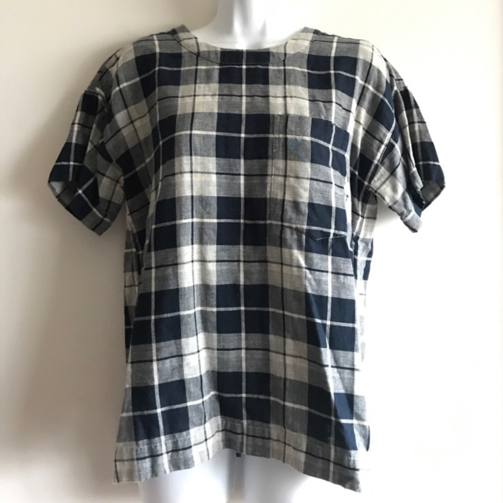 Madewell Short Sleeve Plaid Top